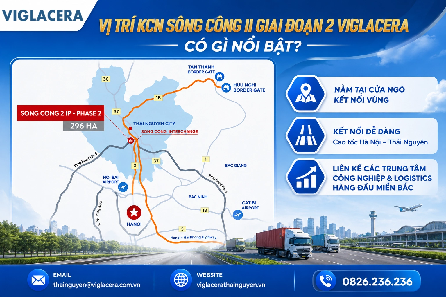 Vị trí KCN Sông Công II Giai đoạn 2 Viglacera có gì nổi bật