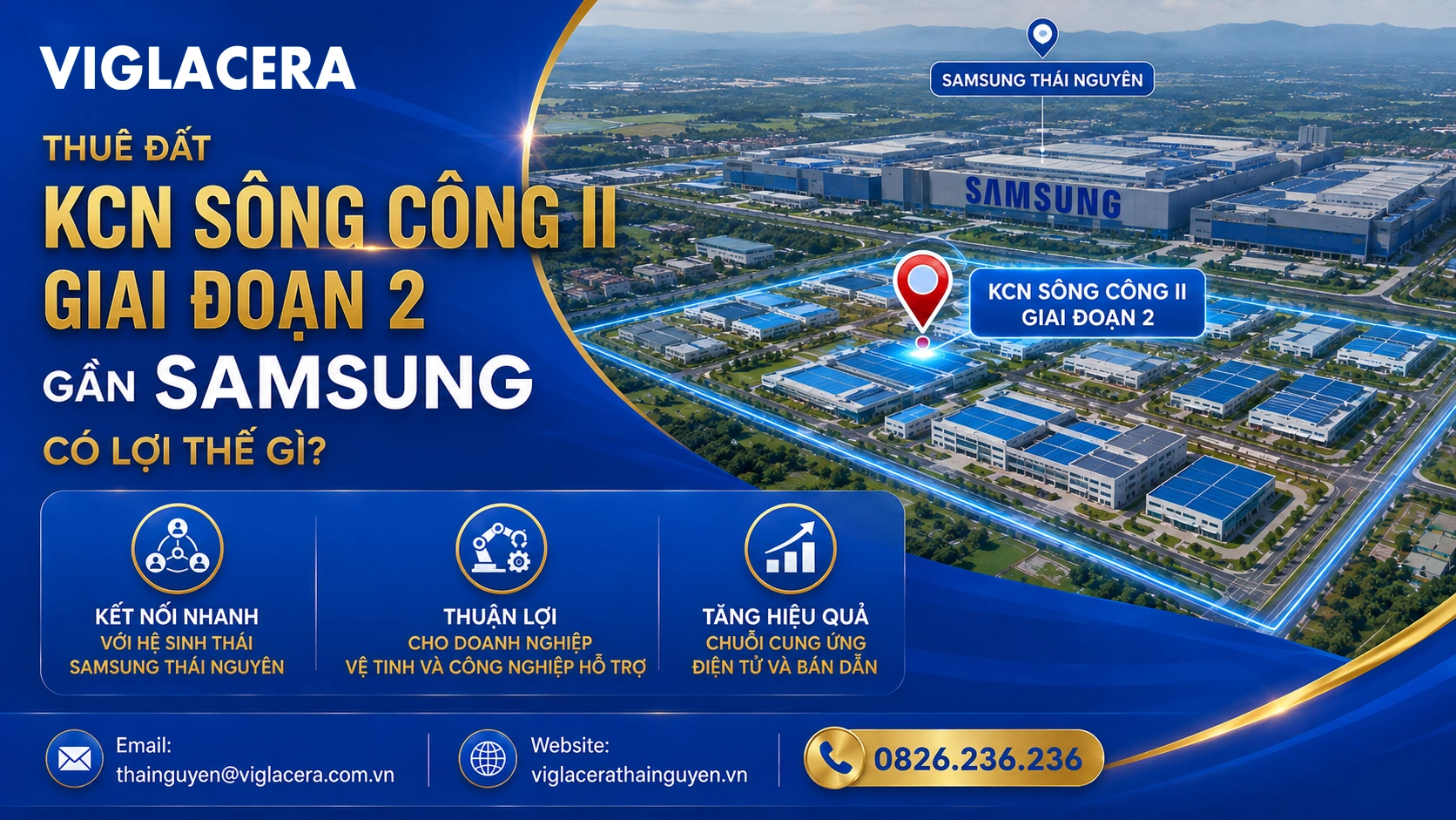 Thuê đất KCN Sông Công II Giai đoạn 2 gần Samsung có lợi thế gì